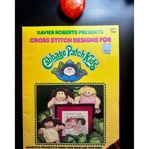 Vintage 1983 Cabbage Patch Kids Cross Stitch Designs Xavier Roberts Plaid 7677